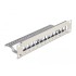 Delock 10″ Keystone Patch Panel 12 port with strain relief 1U grey