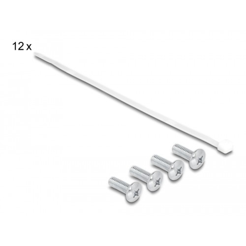 Delock 10″ Keystone Patch Panel 12 port with strain relief 1U grey