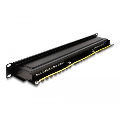 Delock 19″ Patch Panel 16 port Cat.6A 1U black 2