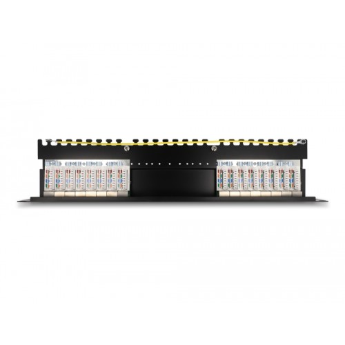 Delock 19″ Patch Panel 16 port Cat.6A 1U black
