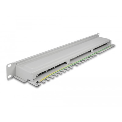 Delock 19″ Patch Panel 16 port Cat.6A 1U grey 2