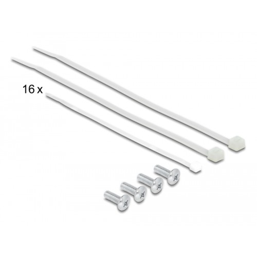 Delock 19″ Patch Panel 16 port Cat.6A 1U grey