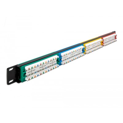 Delock 19″ Patch Panel 24 port Cat.5e 1U coloured 2