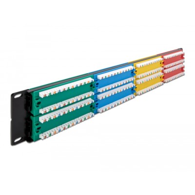Delock 19″ Patch Panel 48 port Cat.5e 2U coloured 2