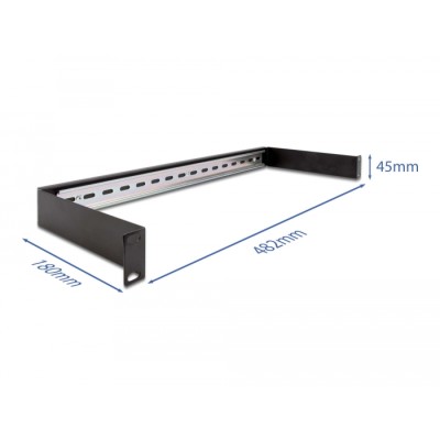 Delock 19″ DIN rail Panel 1U black