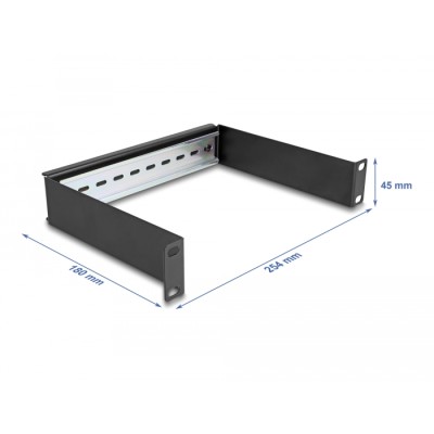 Delock 10″ DIN rail Panel 1U black