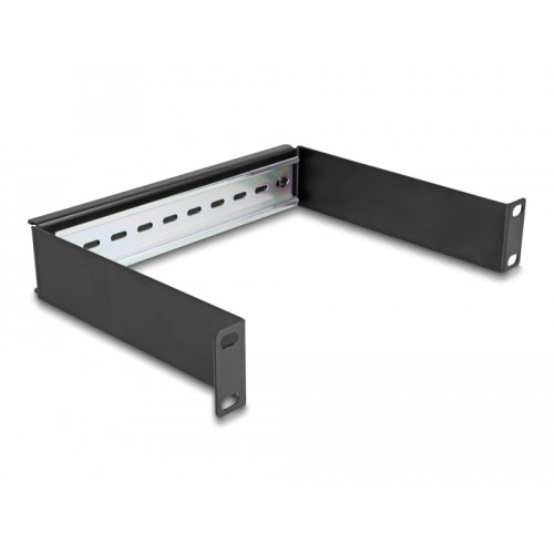 Delock 10″ DIN rail Panel 1U black