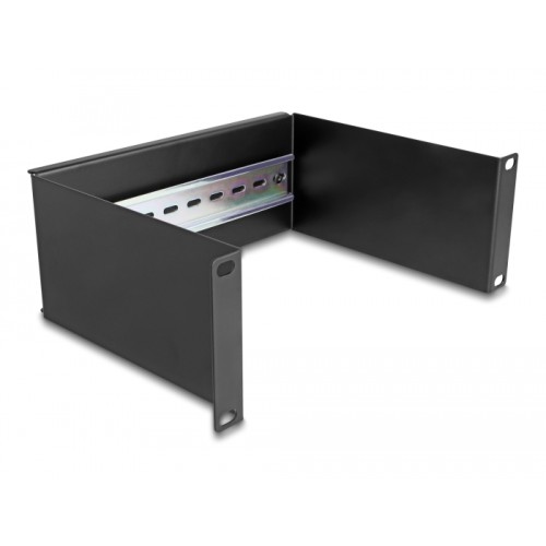 Delock 10″ DIN rail Panel 2U black