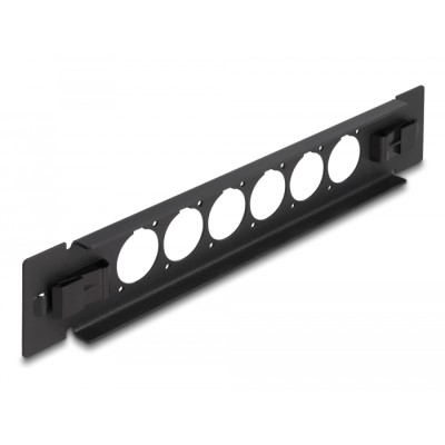 Delock 10″ D-Type Patch Panel 6 port tool free black 2