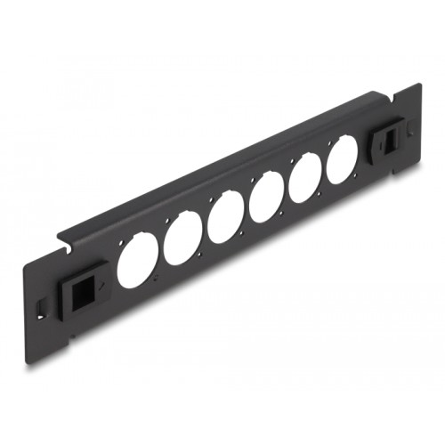 Delock 10″ D-Type Patch Panel 6 port tool free black