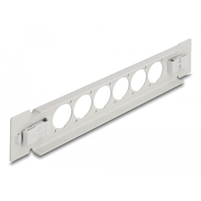Delock 10″ D-Type Patch Panel 6 port tool free grey 2