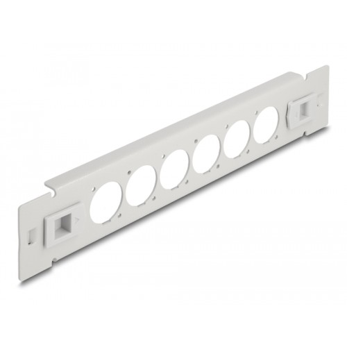 Delock 10″ D-Type Patch Panel 6 port tool free grey