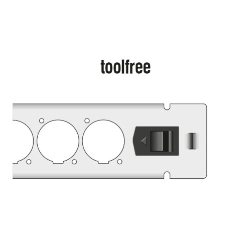 Delock 10″ D-Type Patch Panel 6 port tool free grey