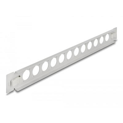 Delock 19″ D-Type Patch Panel 12 port tool free grey 2