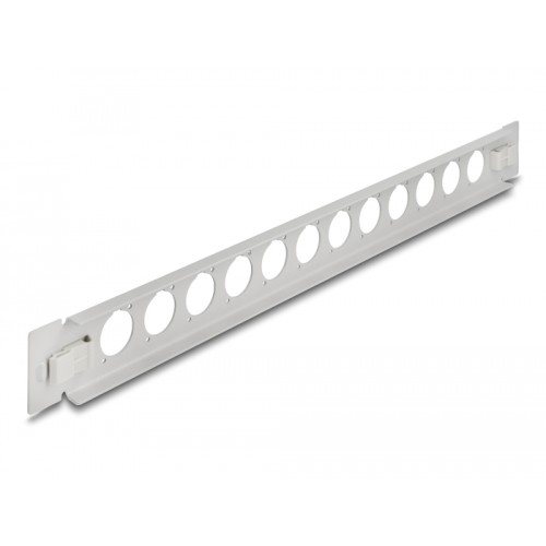 Delock 19″ D-Type Patch Panel 12 port tool free grey