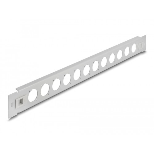 Delock 19″ D-Type Patch Panel 12 port tool free grey