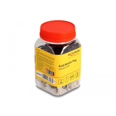 Delock RJ45 Modular Plug with strain relief Cat.6A, Cat.7 and bend protection boots 25 pcs set 2