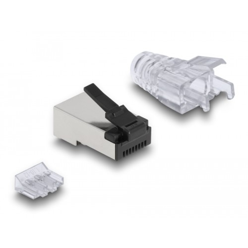 Delock RJ45 Modular Plug with robust latch Cat.6 and bend protection boots 50 pcs set