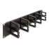 Delock 19″ Cable Management Routing Panel with 10 plastic hooks 2U black