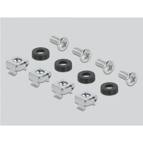 Delock 19″ Keystone Patch Panel 24 port with cable fixing rail, labelling field and dust protection 1U black