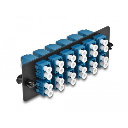 Delock Fiber Optic Adapter Panel LC Duplex UPC 12 Port blue