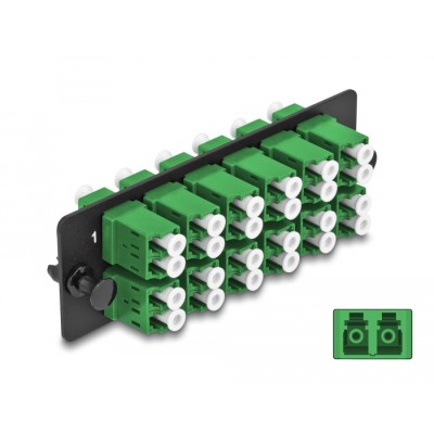 Delock Fiber Optic Adapter Panel LC Duplex APC 12 Port green