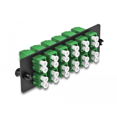 Delock Fiber Optic Adapter Panel LC Duplex APC 12 Port green 2