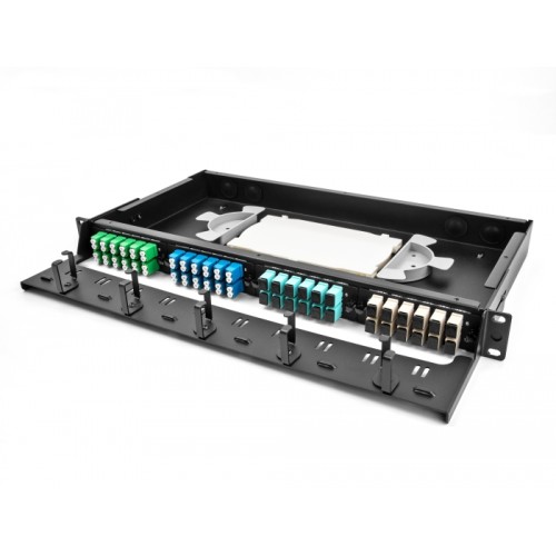 Delock Fiber Optic Adapter Panel LC Duplex APC 12 Port green
