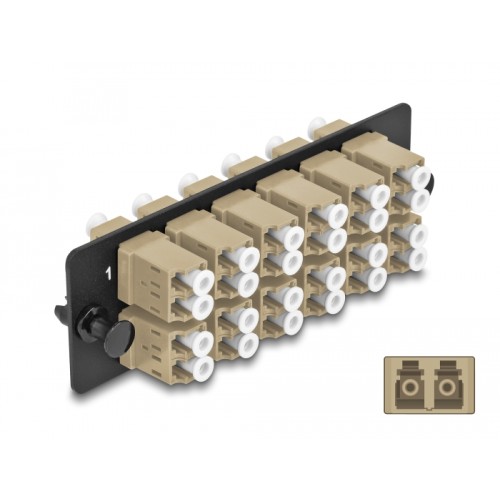 Delock Fiber Optic Adapter Panel LC Duplex OM1 / OM2 12 Port beige