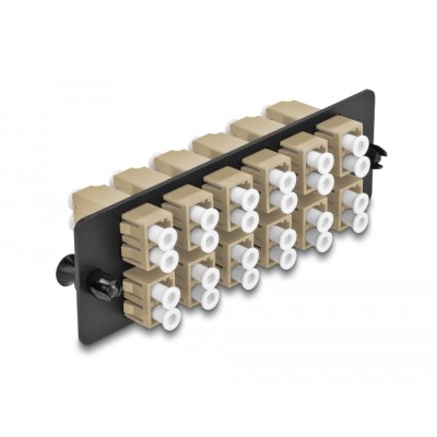 Delock Fiber Optic Adapter Panel LC Duplex OM1 / OM2 12 Port beige 2