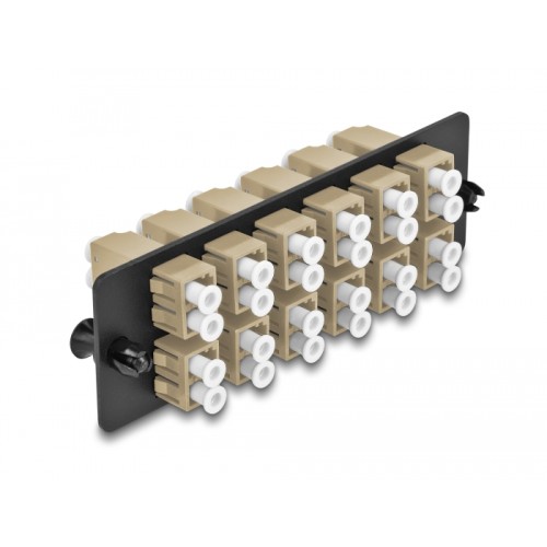 Delock Fiber Optic Adapter Panel LC Duplex OM1 / OM2 12 Port beige