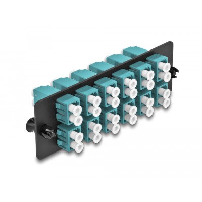 Delock Fiber Optic Adapter Panel LC Duplex OM4 12 Port aqua 2