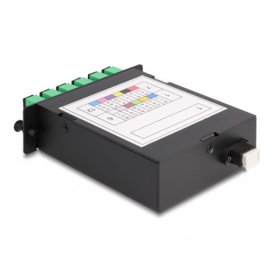 Delock Fiber Optic HD (High Density) Cassette MPO male to 12 x SC Simplex female, 12 fibers, Single-mode, Polarity A, 9/125 µm 2