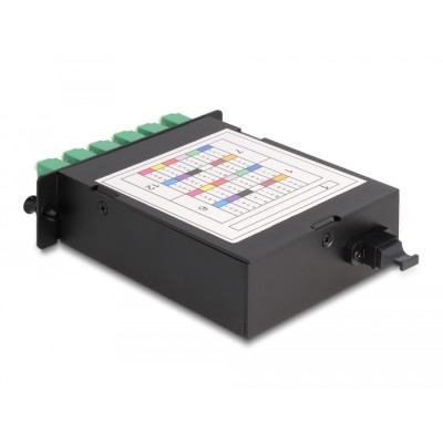 Delock Fiber Optic HD (High Density) Cassette MPO male to 12 x LC Duplex female, 24 fibers, Single-mode, Polarity A, 9/125 µm 2