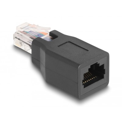 Delock Adapter RJ50 plug to jack pin out 1:1 black 2