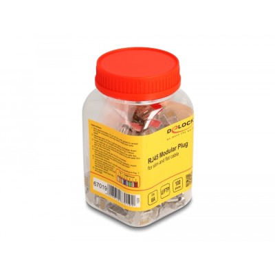 Delock RJ45 Modular Plug Cat.6A for slim and flat cable 100 pcs set 2
