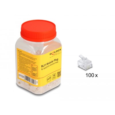 Delock RJ11 Modular Plug 100 pcs