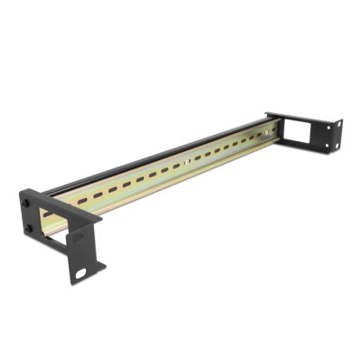 Delock 19″ DIN rail Panel with side cable entry 1U black 2