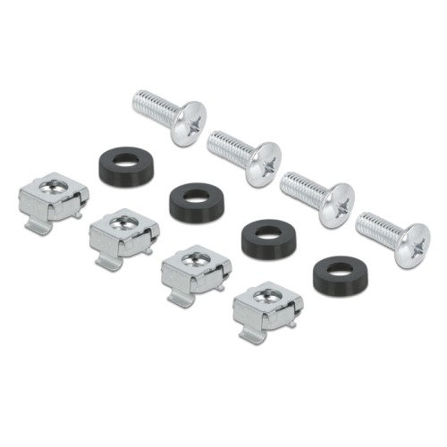 Delock 19″ Cable Management Brush Strip with 4 hooks and side cable entry 1U black