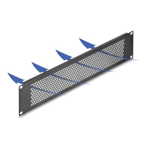 Delock 19″ Blind Panel with round holes 2U black