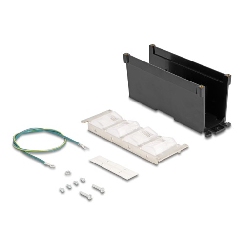 Delock Keystone Holder 8 port tiltable for DIN rail or wall mounting