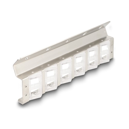 Delock Keystone Holder 12 port tiltable for 10″ and 19″ rack and wall mounting