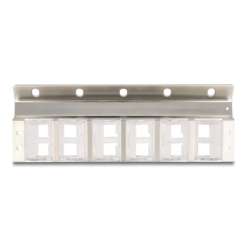 Delock Keystone Holder 12 port tiltable for 10″ and 19″ rack and wall mounting