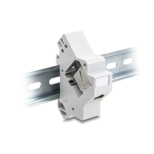 Delock Keystone Holder for DIN rail with grounding grey