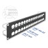 Delock 19″ D-Type Patch Panel with strain reliefs 32 port 2U black