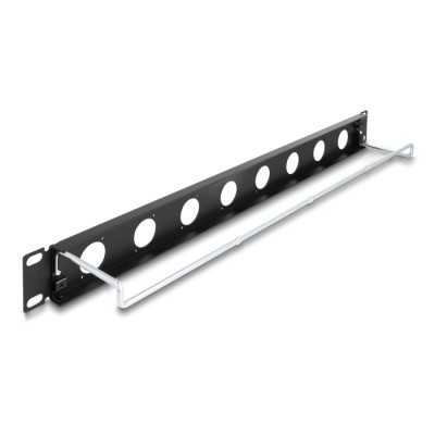 Delock 19″ D-Type Patch Panel with strain relief 8 port 1U black 2
