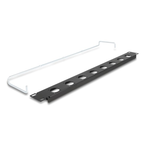 Delock 19″ D-Type Patch Panel with strain relief 8 port 1U black