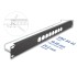 Delock 19″ D-Type Patch Panel with strain relief central 8 port 1U black
