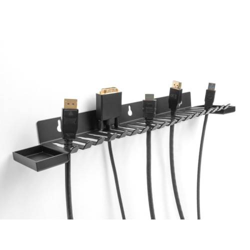 Delock Cable Holder 401 x 71 mm for wall mounting with two storage compartments black