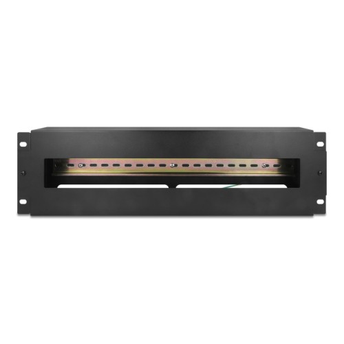 Delock 19″ Circuit-breaker strip with cover and DIN rail 3U metal black